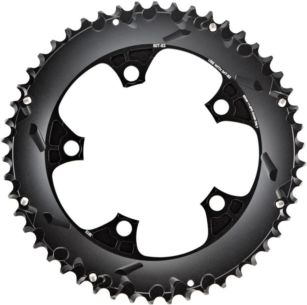 Chain Ring Road Red B2 X-Glide 52T Yaw 11 Speed S2 110 Alum 5mm Blast Black 2-Pi