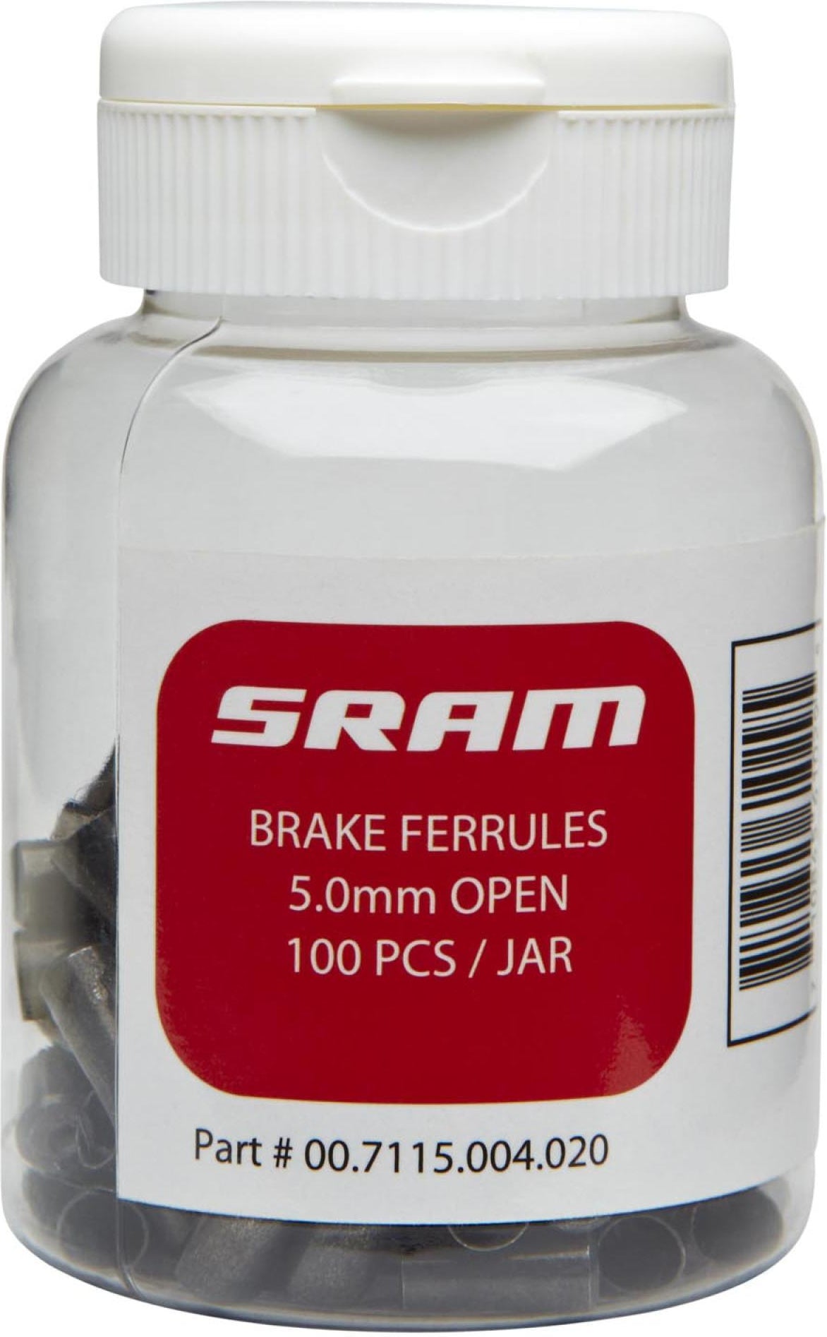 Końcówki pancerza hamulcowego 5.0mm mosiężne otwarte (czarne) – 100 szt. | Ride Hub