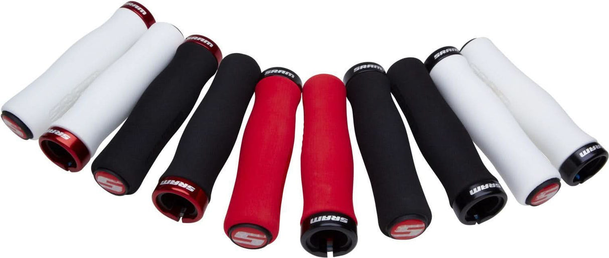 SRAM Locking Grips Contour Foam 129mm Black with Single Black Clamp and End Plug