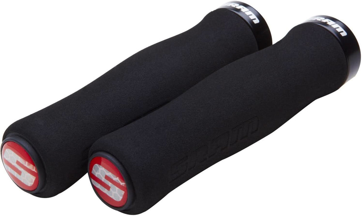 SRAM Locking Grips Contour Foam 129mm Black with Single Black Clamp and End Plug