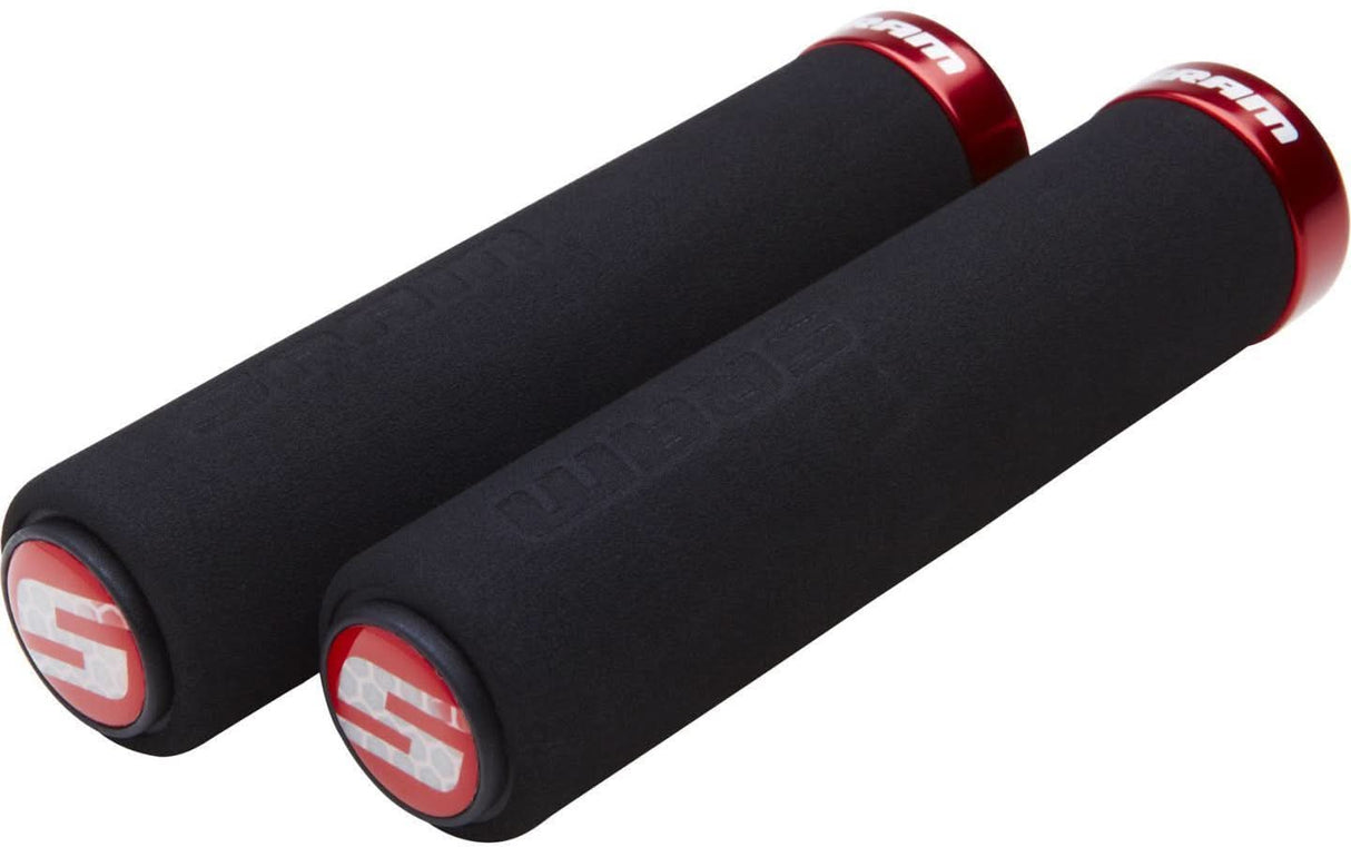 SRAM Locking Grips Foam 129mm Black with Single Black Clamp and End Plugs