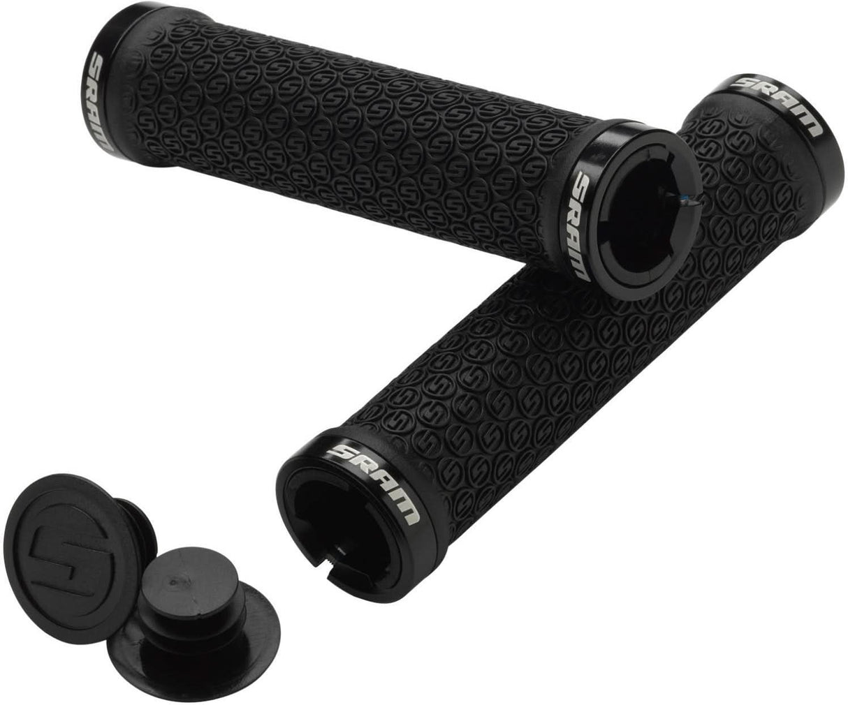 SRAM Locking Grips Black with Double Clamps & End Plugs