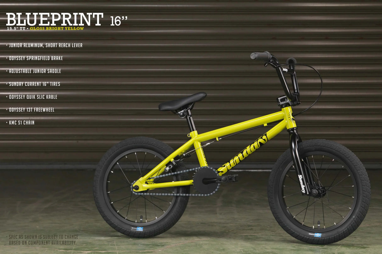 Rower BMX 16" Sunday Blueprint dla Dzieci | Ride Hub