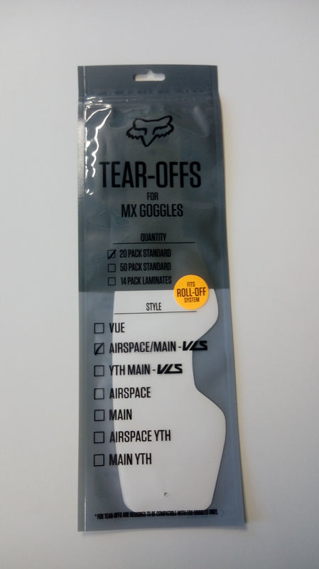 Zrywki Tear-Off do Gogli Fox Airspace/Main II Standard Tear Off Clear