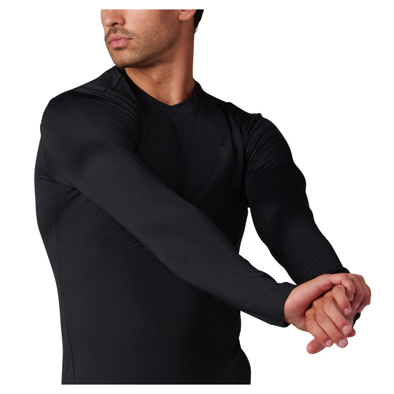 Koszulka z Długim Rękawem Fox Tecbase Fire Black | RideHub