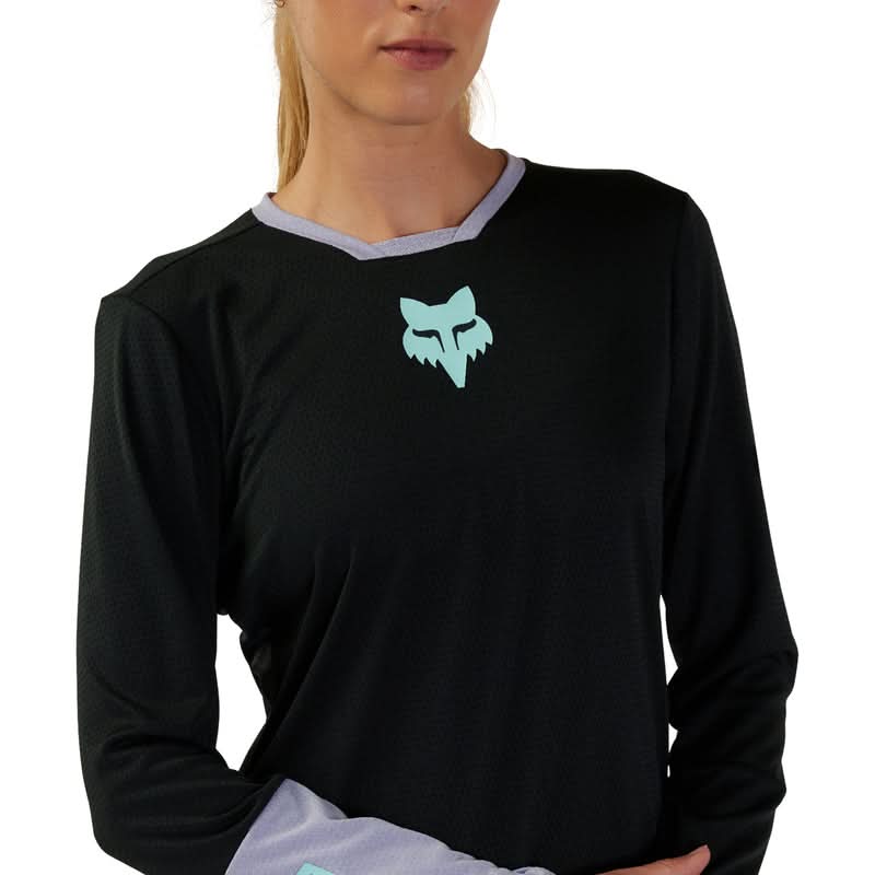 Koszulka Rowerowa Z Długim Rękawem Fox Lady W Defend Race Black | RideHub