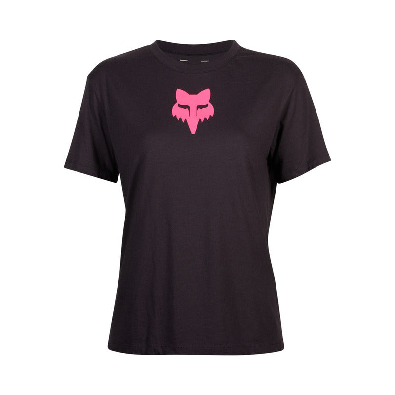 T-Shirt Fox Lady Fox Head Black/Pink