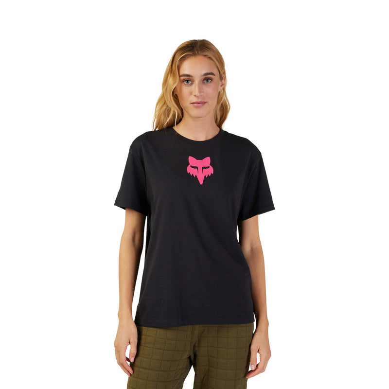 T-Shirt Fox Lady Fox Head Black/Pink