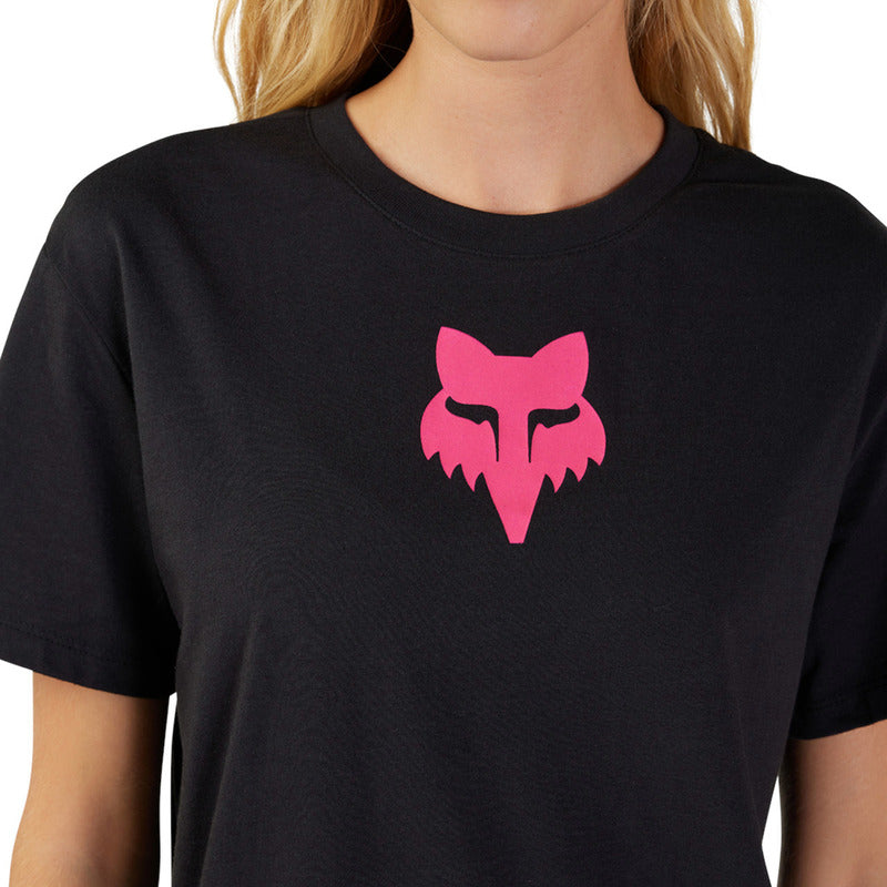 T-Shirt Fox Lady Fox Head Black/Pink