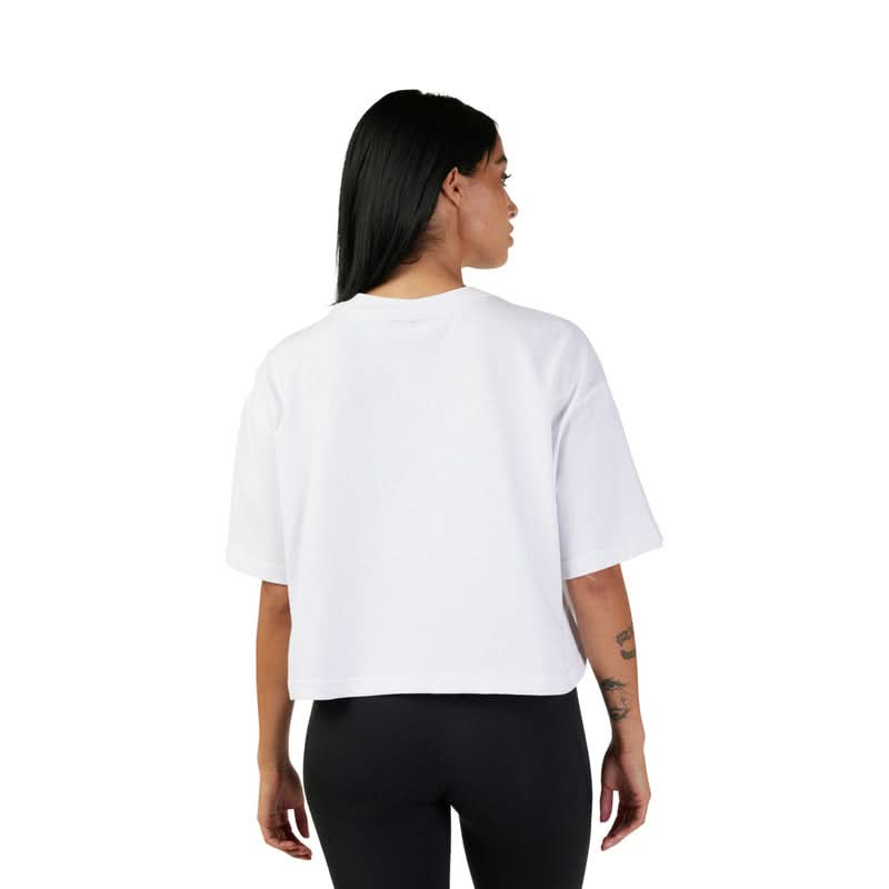 T-Shirt Fox Lady Wordmark Os Crop White