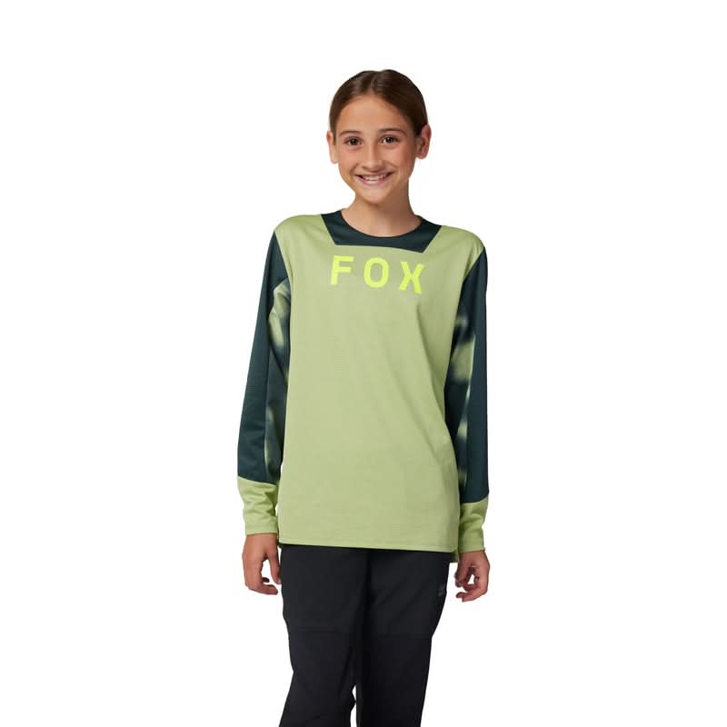 Koszulka Rowerowa Z Długim Rękawem Fox Junior Defend Taunt Pale Green | RideHub