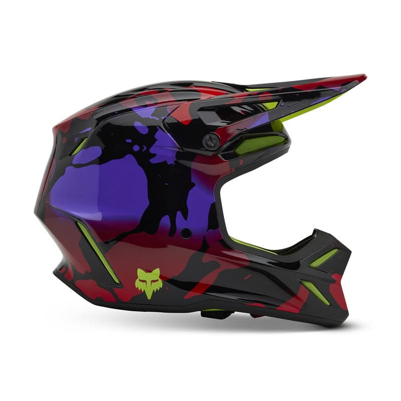 Kask Fox V3 Throttle Fluo Yellow