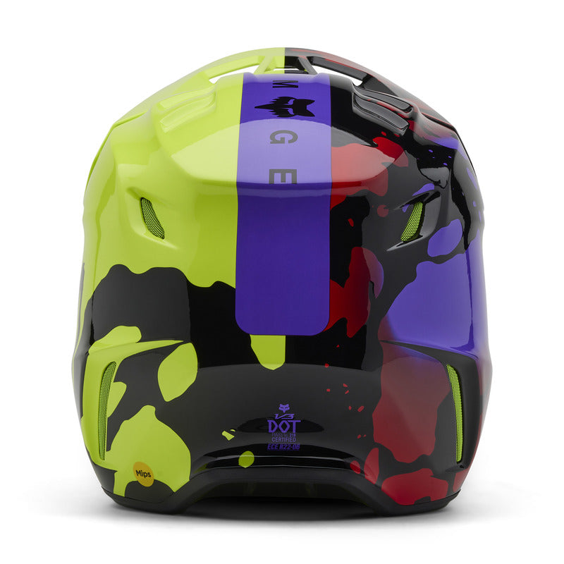 Kask Fox V3 Throttle Fluo Yellow