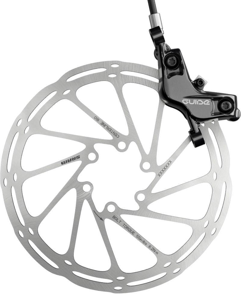 Disc Brake Guide T (Tooled) Aluminum Lever Gloss Black Rear 1800mm Hose (Rotor/