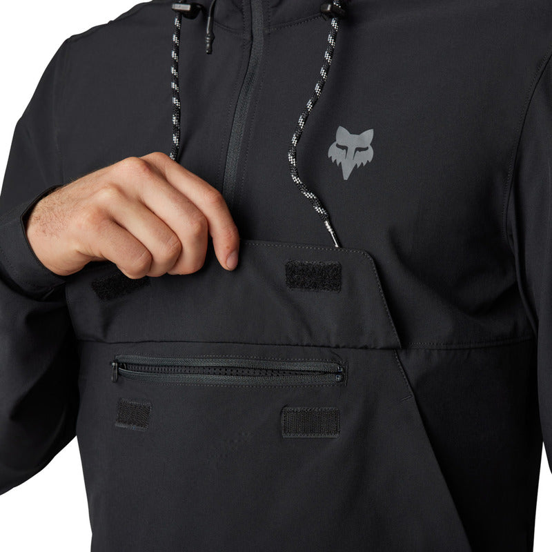Bluza Rowerowa Z Kapturem Fox Ranger Wind Pullover Black