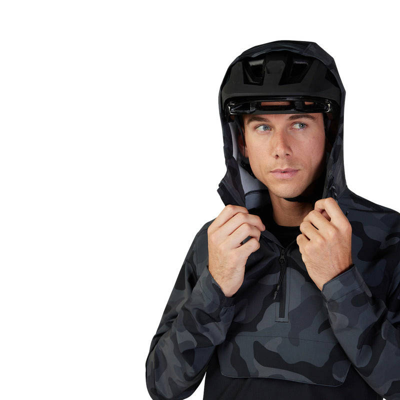 Bluza Rowerowa Z Kapturem Fox Ranger Wind Pullover Black Camo