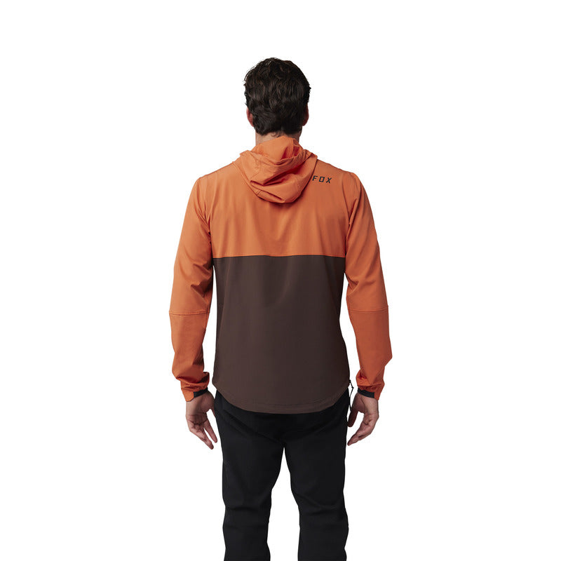Bluza Rowerowa Z Kapturem Fox Ranger Wind Pullover Atomic Orange