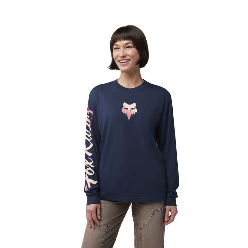 Koszulka Z Długim Rękawem Fox Lady Scripted LS Tee Midnight | RideHub Opis produktu: Fox Lady Scripted LS Tee Midnight