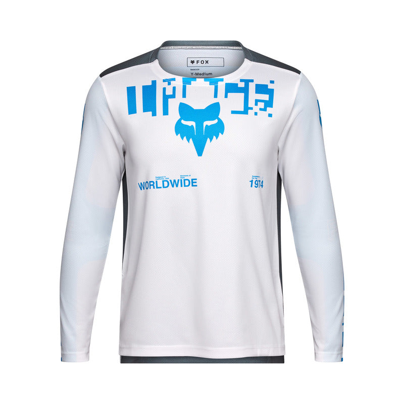 Koszulka Rowerowa z Długim Rękawem Fox Junior Ranger LS Jersey Digi Image White | RideHub