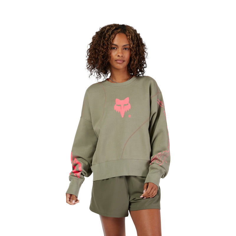 BLUZA FOX LADY Crew ELEVATED OVERSIZED ADOBE
