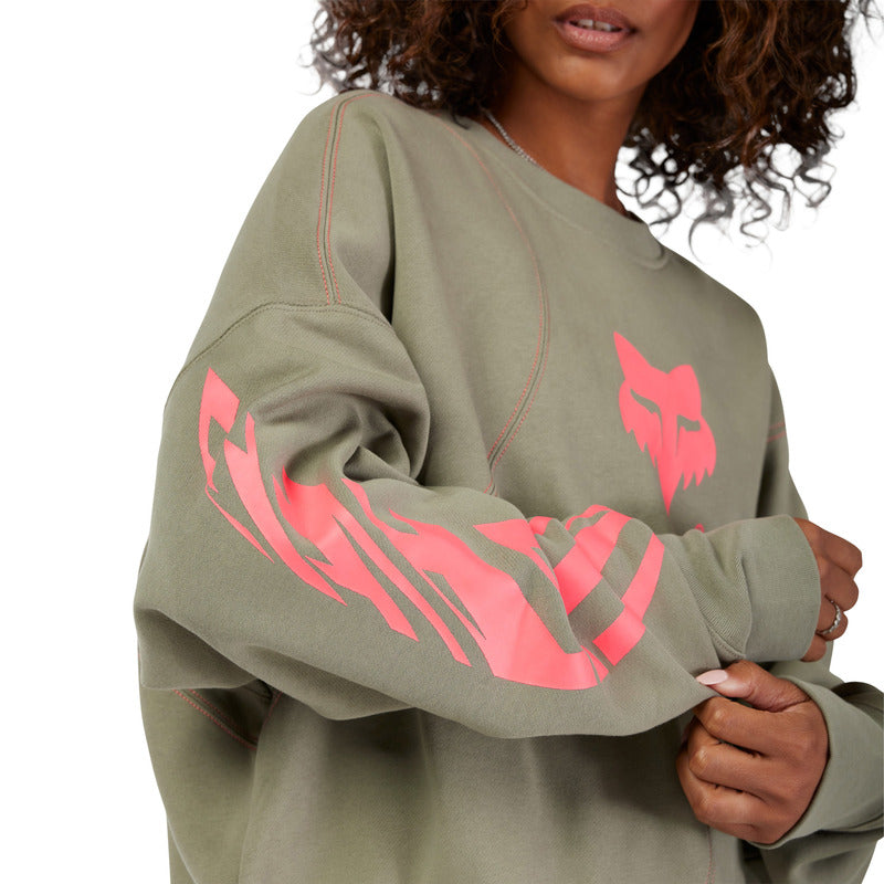 BLUZA FOX LADY Crew ELEVATED OVERSIZED ADOBE