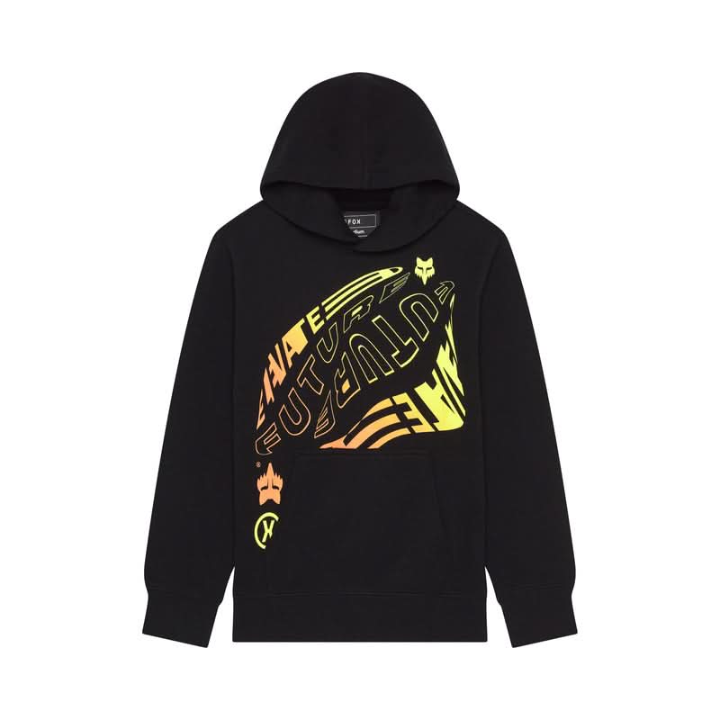 BLUZA Z KAPTUREM FOX JUNIOR ELEVATED FLEECE PO BLACK