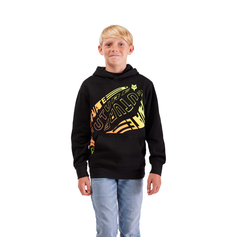 BLUZA Z KAPTUREM FOX JUNIOR ELEVATED FLEECE PO BLACK