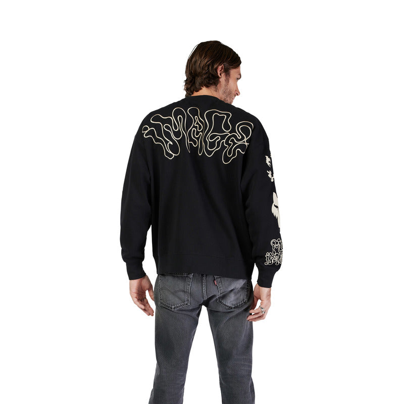 BLUZA Z KAPTUREM FOX HELLO FUTURE OVERSIZEDCREW BLACK