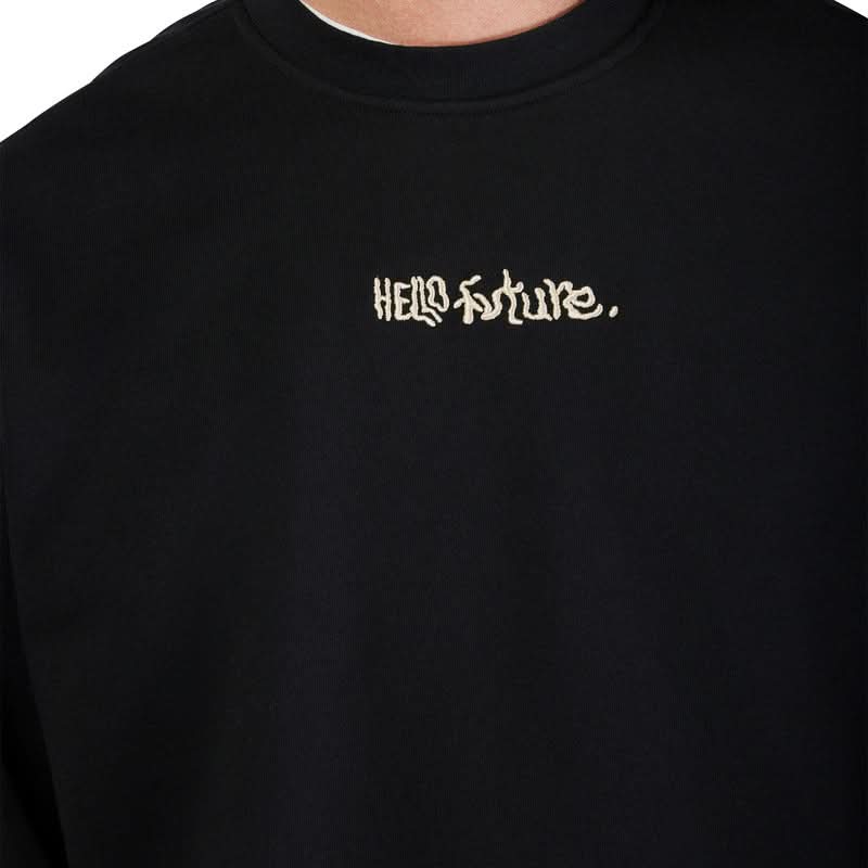 BLUZA Z KAPTUREM FOX HELLO FUTURE OVERSIZEDCREW BLACK