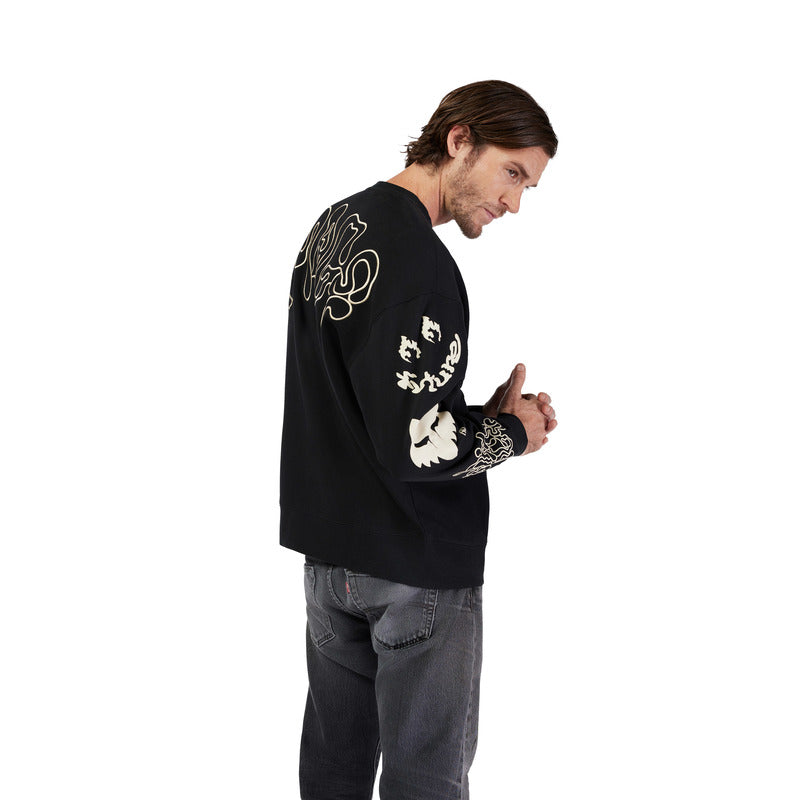 BLUZA Z KAPTUREM FOX HELLO FUTURE OVERSIZEDCREW BLACK