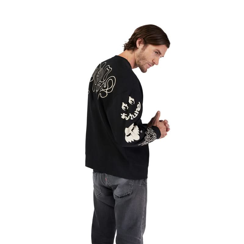 BLUZA Z KAPTUREM FOX HELLO FUTURE OVERSIZEDCREW BLACK