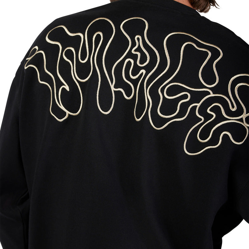 BLUZA Z KAPTUREM FOX HELLO FUTURE OVERSIZEDCREW BLACK