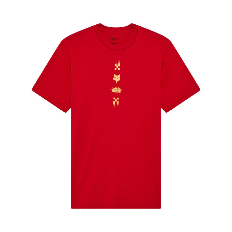 T-SHIRT FOX CHECKERED SS PREM TEE CARDINAL