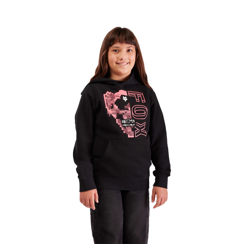 BLUZA Z KAPTUREM FOX JUNIOR IMAGE SKULL FLEECE PO BLACK