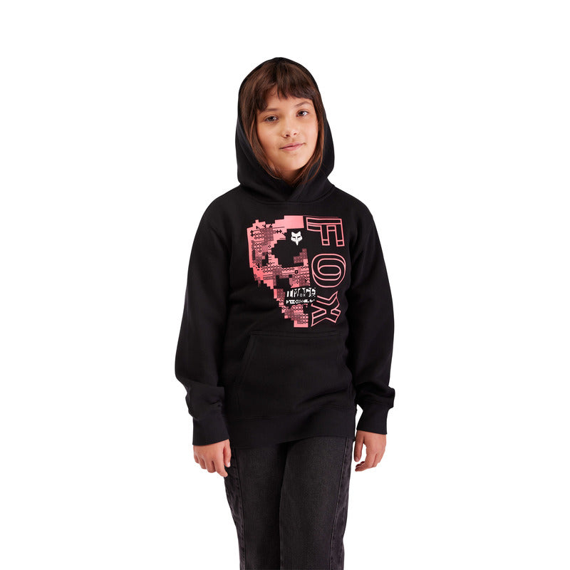 BLUZA Z KAPTUREM FOX JUNIOR IMAGE SKULL FLEECE PO BLACK