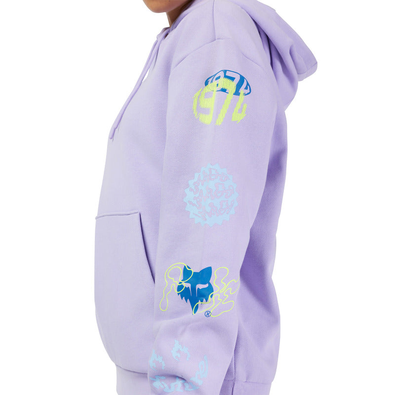 BLUZA Z KAPTUREM FOX LADY HELLO FUTURE FLEECE PO LILAC