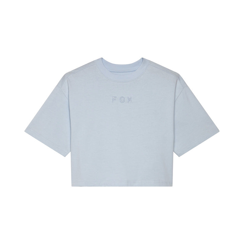 T-SHIRT FOX LADY WORDMARK OS CROP TEE PALE BLUE
