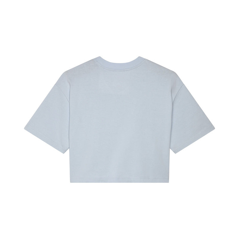 T-SHIRT FOX LADY WORDMARK OS CROP TEE PALE BLUE