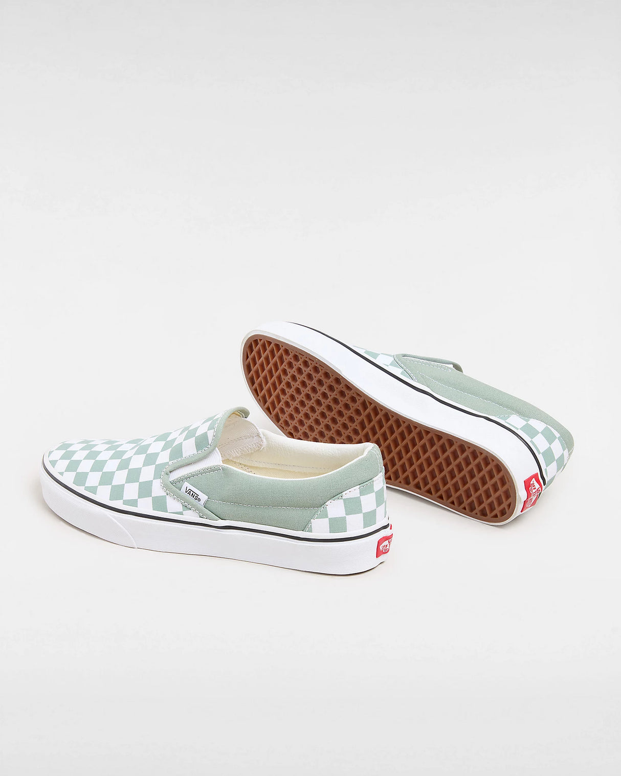 Buty Vans Classic Slip-On Checkerboard Green/White | RideHub