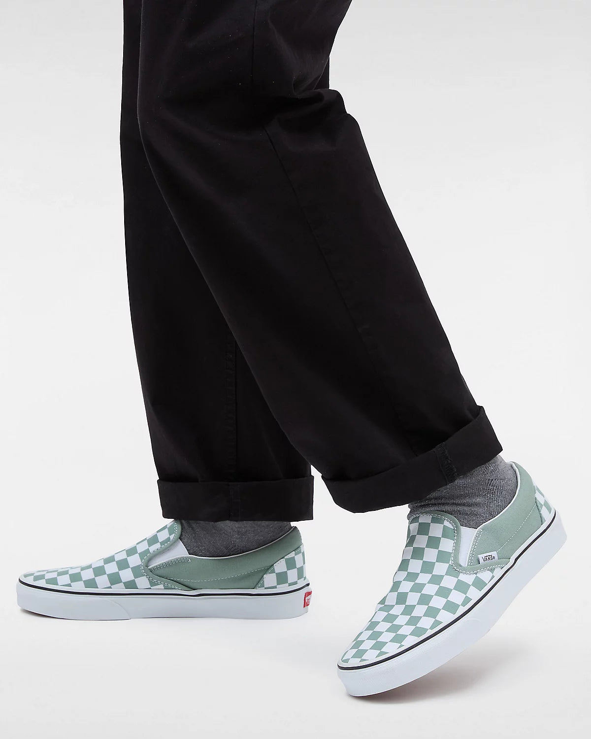 Buty Vans Classic Slip-On Checkerboard Green/White | RideHub