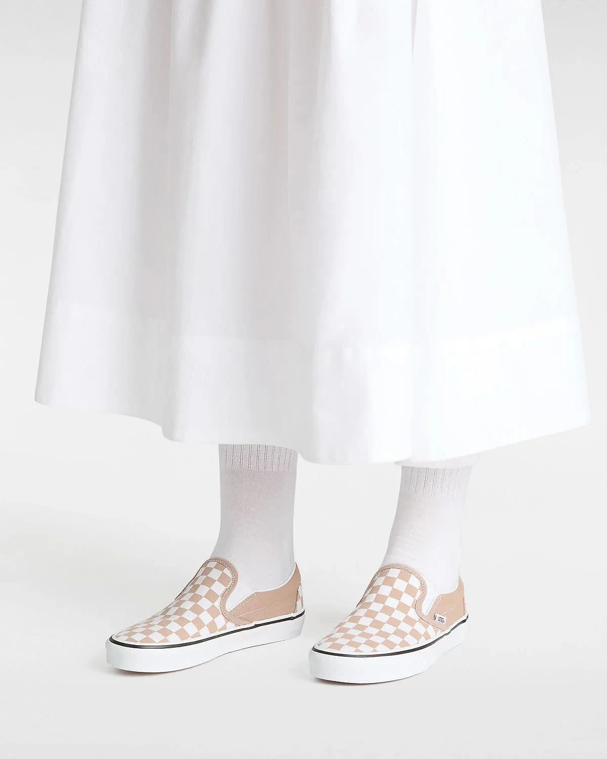 Buty Vans Classic Slip-On Checkerboard Beige/White | RideHub
