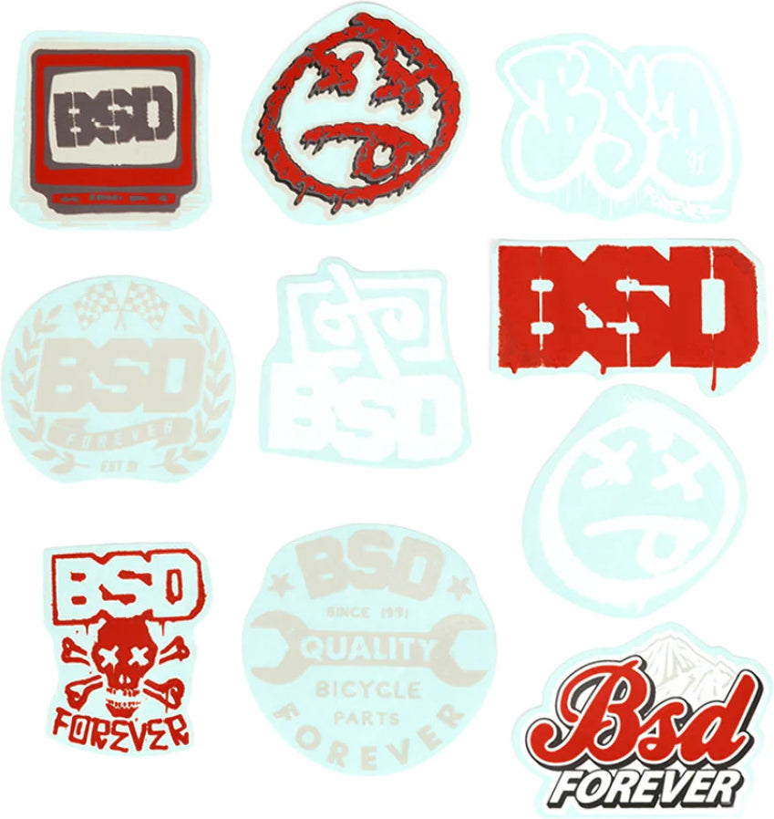 Naklejki BMX BSD Vinyl Sticker Pack 2022 (10 szt.) | Ride Hub