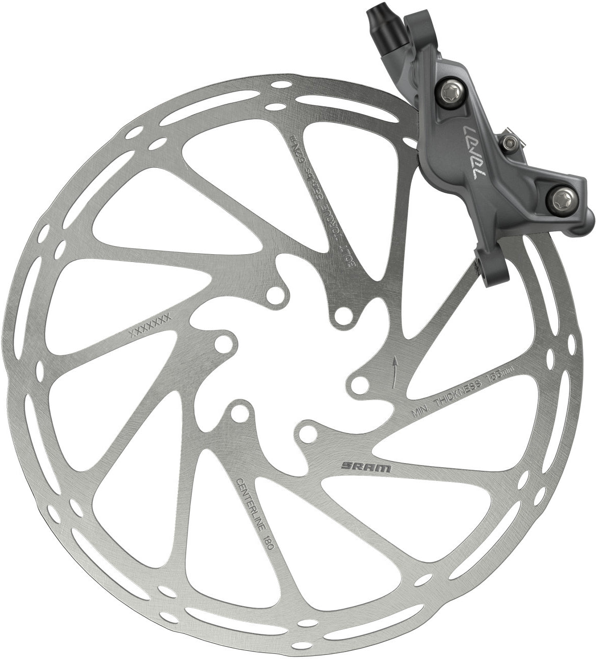 SRAM Bremse Level Bronze Stealth - vorne darkpolar, 950mm Leitung, 4 Kolben ohne Rotor/Adapter