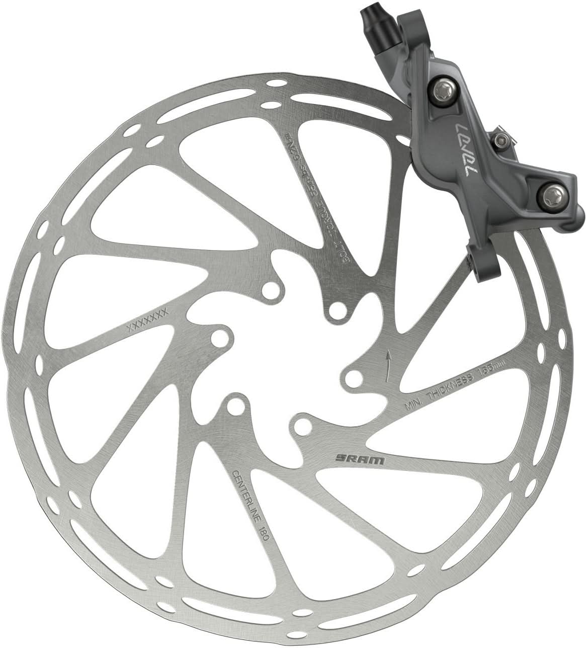 SRAM Bremse Level Bronze Stealth - vorne darkpolar, 950mm Leitung, 4 Kolben ohne Rotor/Adapter