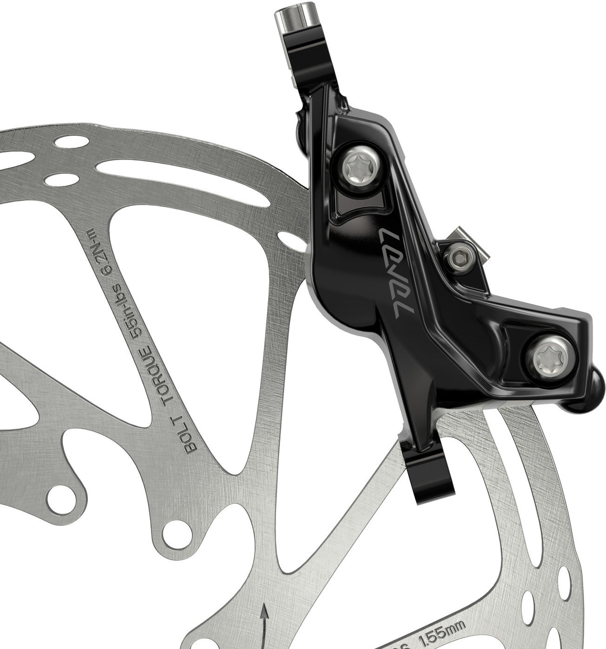 SRAM Bremse Level Silver Stealth - vorne schwarz, 950mm Leitung, 4 Kolben ohne Rotor/Adapter