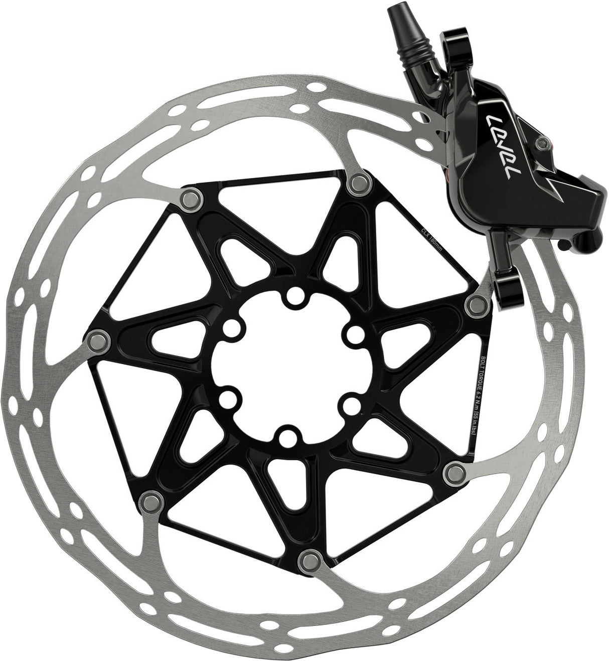SRAM Bremse Level Ultimate Stealth-vorne schwarz, 950mm Leitung, 2 Kolben ohne Rotor/Adapter