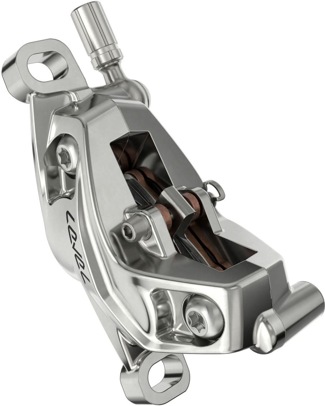 SRAM Bremse Level Ultimate Stealth-vorne silber, 950mm Leitung, 4 Kolben ohne Rotor/Adapter