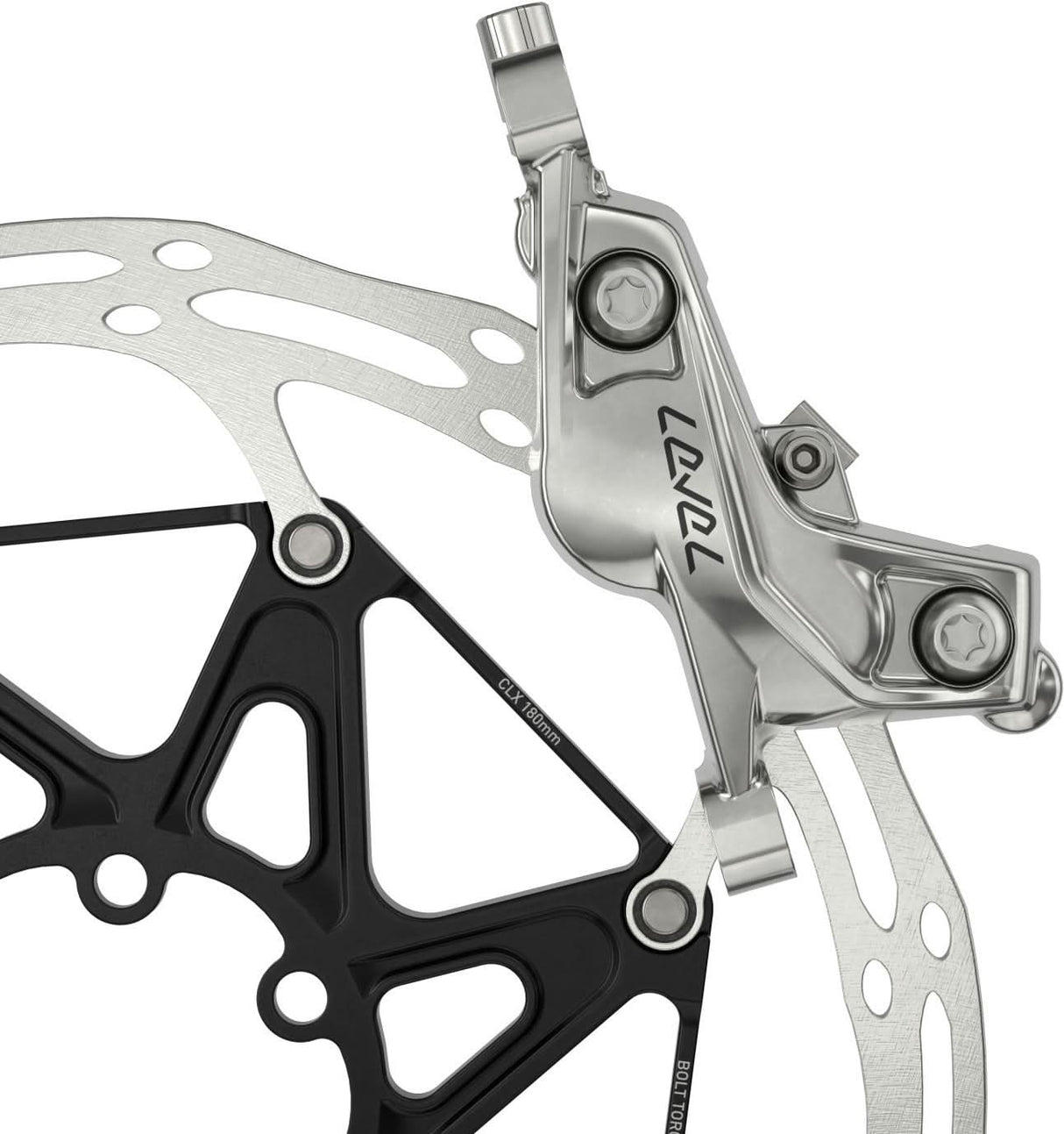SRAM Bremse Level Ultimate Stealth-vorne silber, 950mm Leitung, 4 Kolben ohne Rotor/Adapter