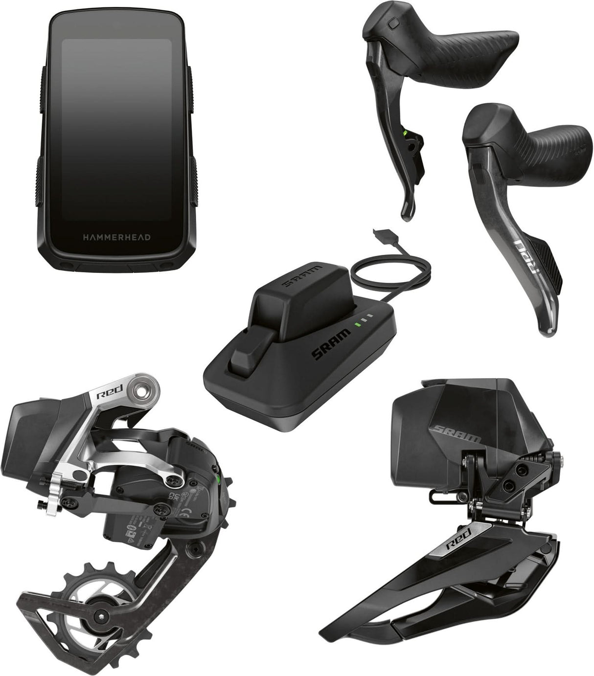 Grupa osprzętu SRAM RED AXS Hammerhead 2x – bez korby, hydrauliczne hamulce, 36T | RideHub