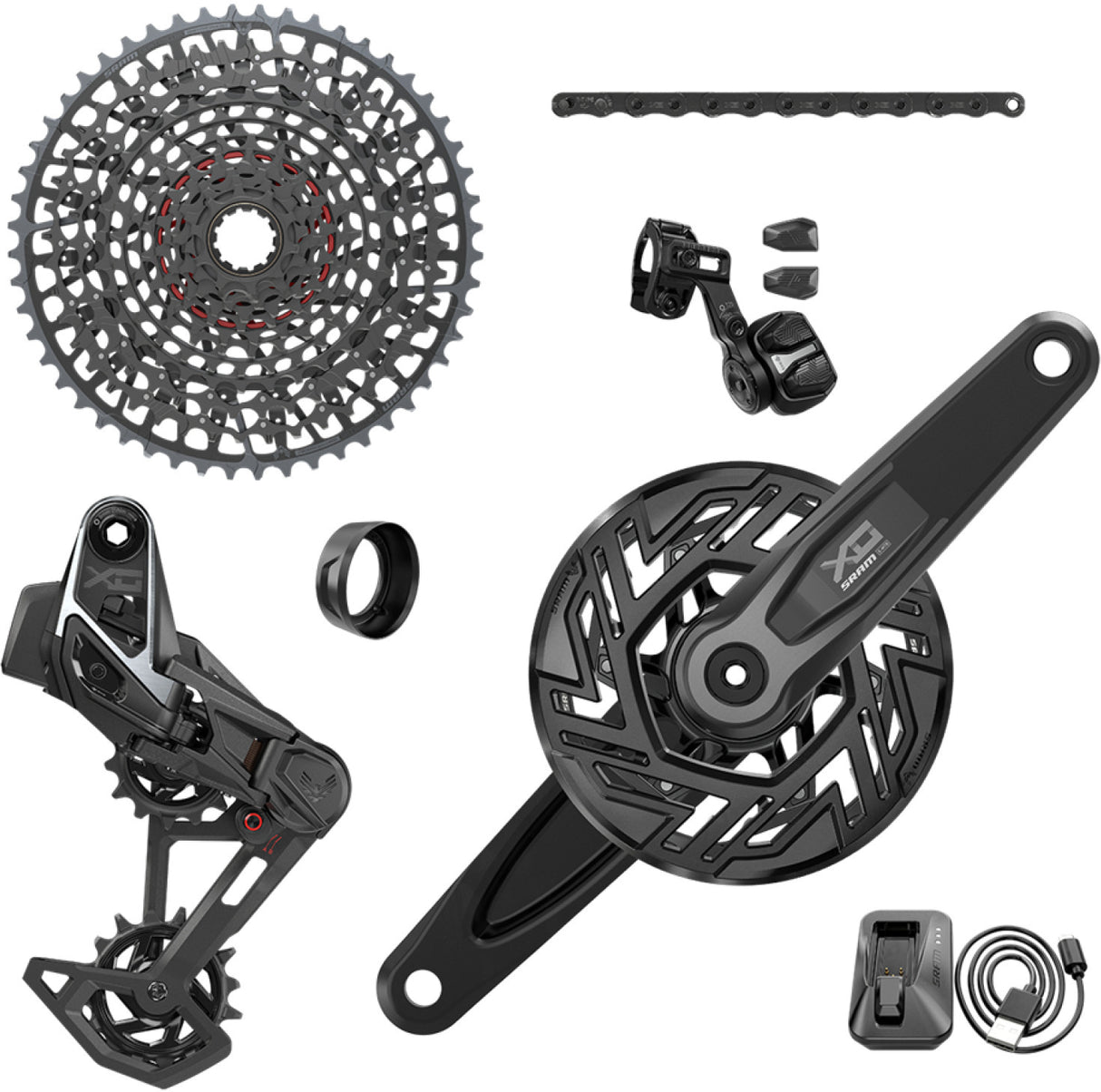 SRAM Kit X0 AXS Eagle Transmission 175mm DUB Wide, 32T, 10-52T, inkl. Ladegerät, Batterie & Kette